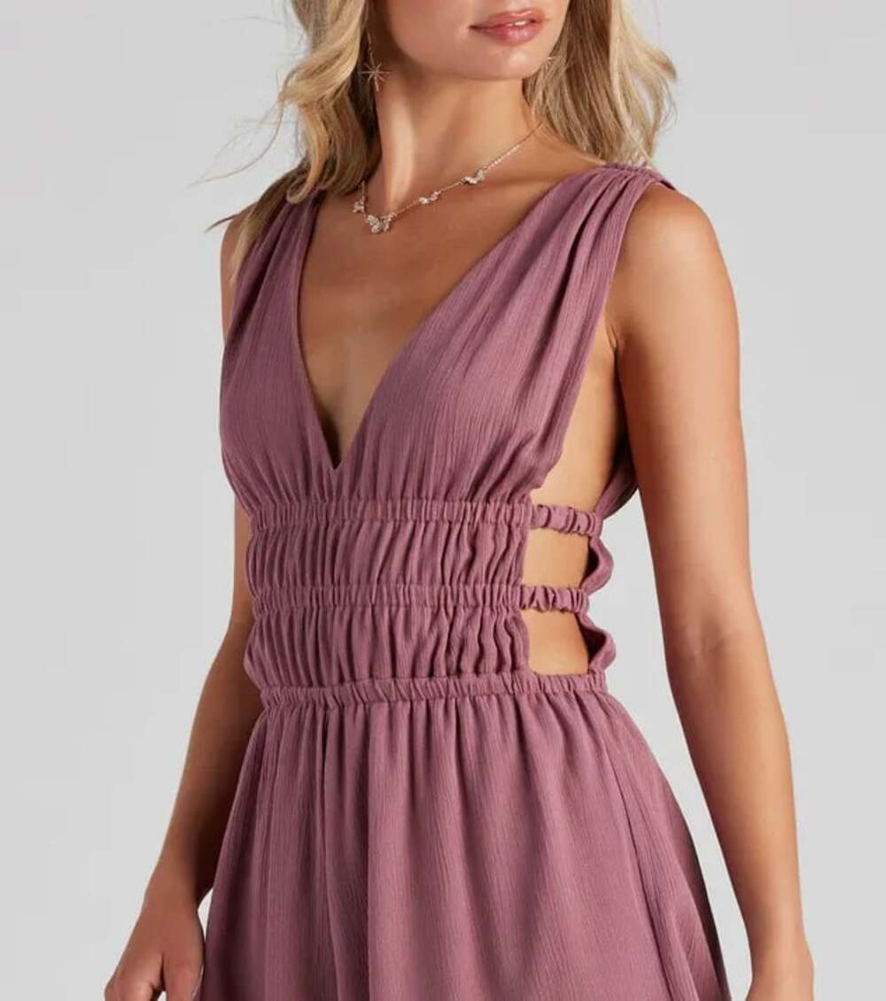 Effortless Style Sleeveless Romper mauve girly coquette summer